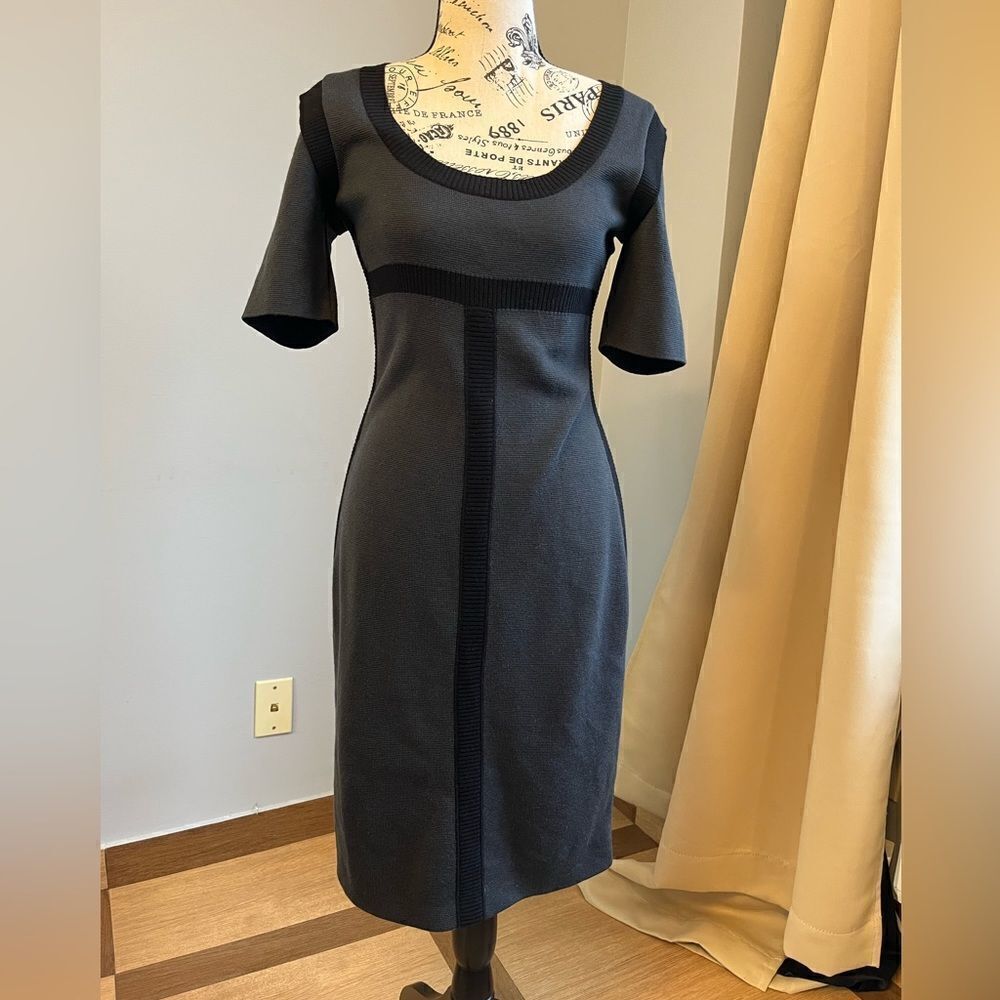Iceberg grey knit wool dress